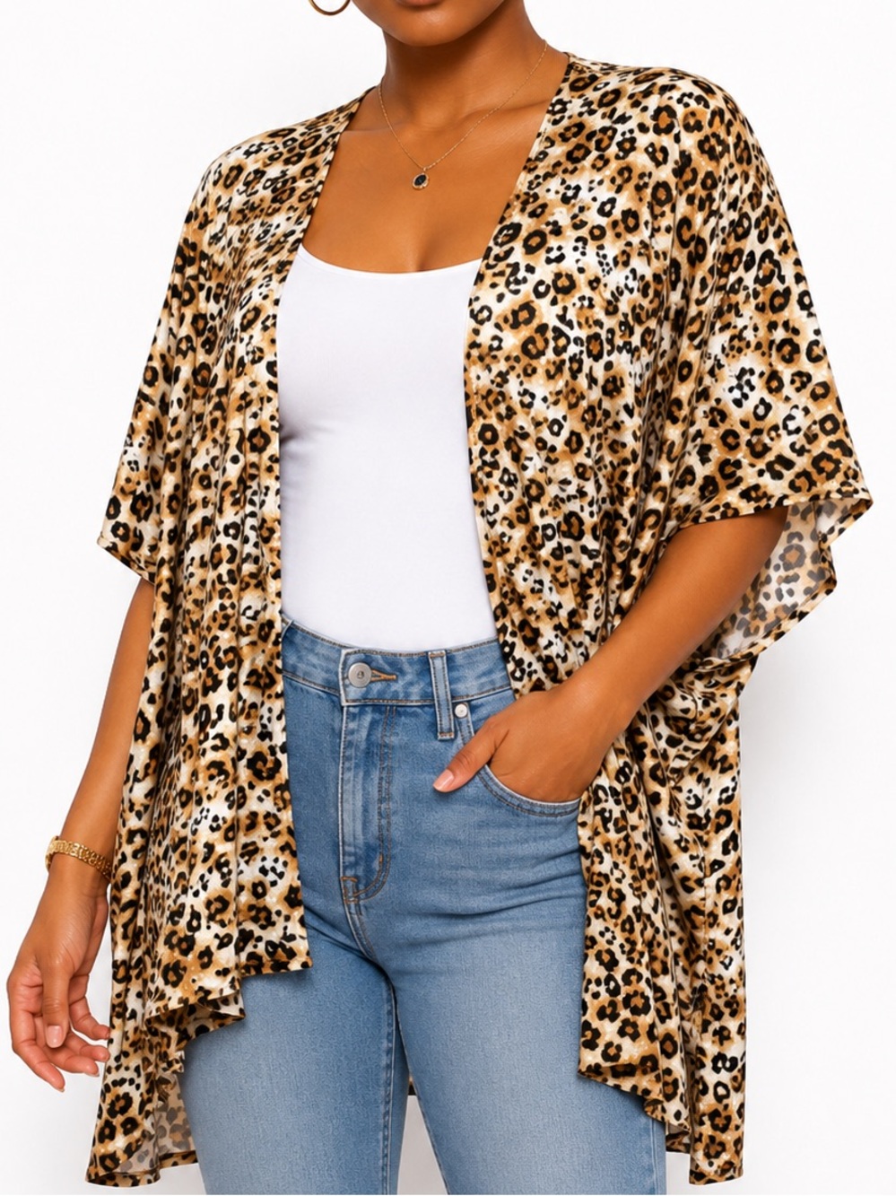 Leopard Print Kimono cape